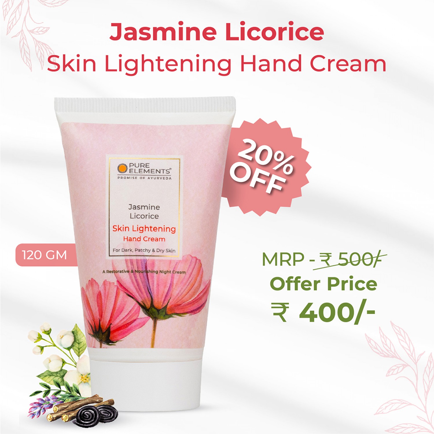 Jasmine Licorice Skin Lightening Hand Cream